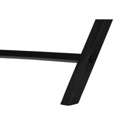 Computer Desk, Home Office, Corner, 55l, L Shape, Work, Laptop, White Laminate, Black Metal, Contemporary, Modern