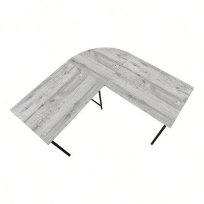 Computer Desk, Home Office, Corner, 55l, L Shape, Work, Laptop, Laminate, Black Metal, Contemporary, Modern