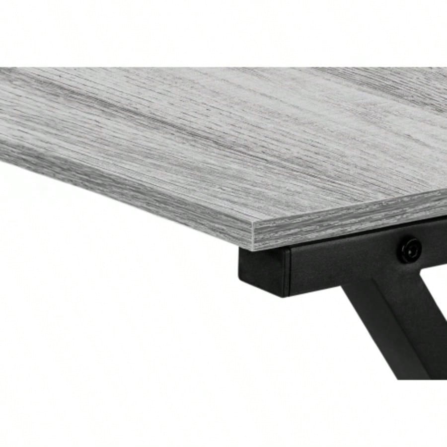 Computer Desk, Home Office, Corner, 55l, L Shape, Work, Laptop, Laminate, Black Metal, Contemporary, Modern