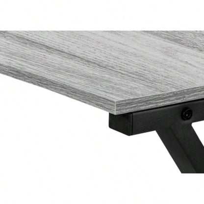 Computer Desk, Home Office, Corner, 55l, L Shape, Work, Laptop, Laminate, Black Metal, Contemporary, Modern