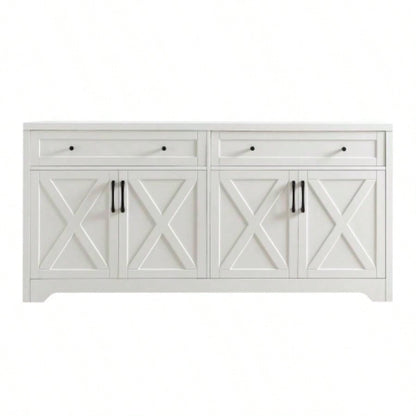 61 inch TV cabinet living room, multifunctional combination TV cabinet, large capacity storage cabinet, can be used in living room, bedroom, office area, white, 61.3Lx 15x 29.8H.