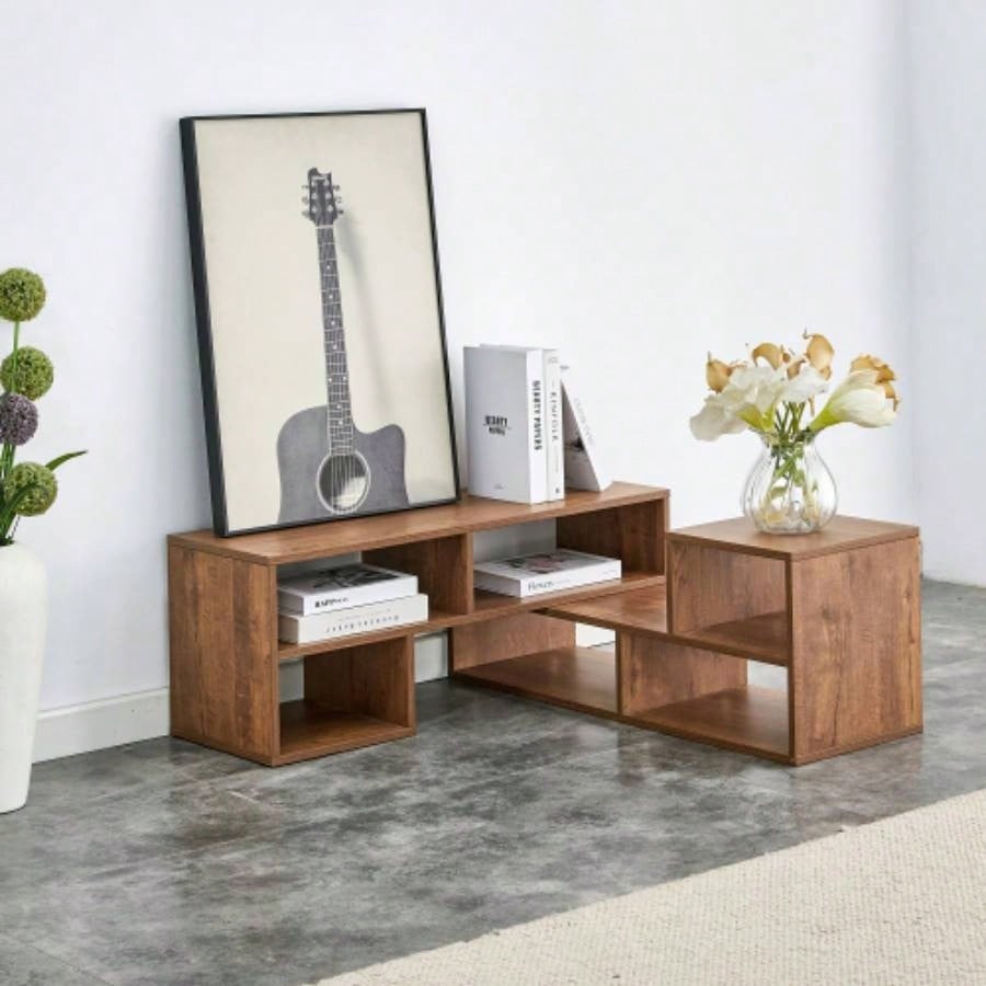 2 Pieces Cube TV Stand, Combination Gaming Entertainment Center Media Stand, Open Storage Bookcase Shelf Living Room, 2 Shelf Bookcase L - Shaped TV Console Stand, with Dimensions of 47.2*12*13.4.