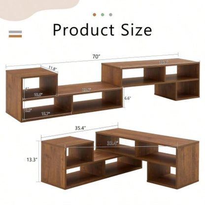 2 Pieces Cube TV Stand, Combination Gaming Entertainment Center Media Stand, Open Storage Bookcase Shelf Living Room, 2 Shelf Bookcase L - Shaped TV Console Stand, with Dimensions of 47.2*12*13.4.