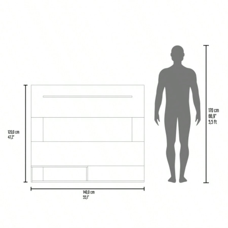 Floating Entertainment Center Albuquerque, Living Room, White