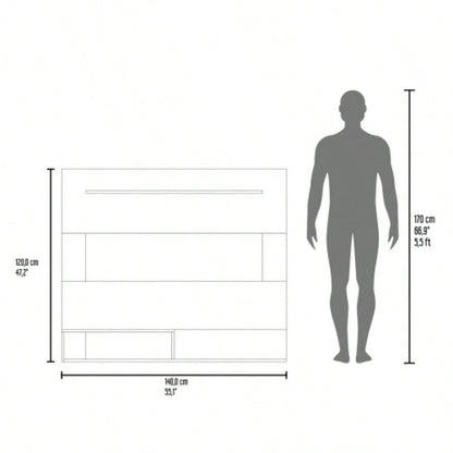 Floating Entertainment Center Albuquerque, Living Room, White