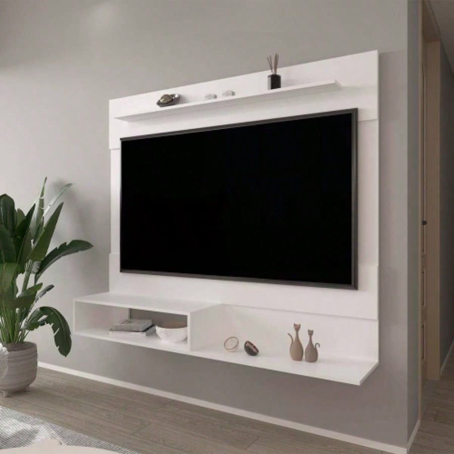 Floating Entertainment Center Albuquerque, Living Room, White