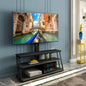 Black Multi - Function Angle And Height Adjustable Tempered Glass TV Stand