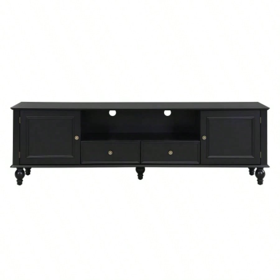 U - Can 70.9 Modern TV Stand TVs up to 80 Inches, Entertainment Center with Open Compartment, TV Storage Cabinet with 2 Drawers, 2 Cabinets and 5 Solid Living room