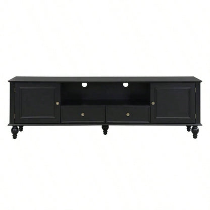 U - Can 70.9 Modern TV Stand TVs up to 80 Inches, Entertainment Center with Open Compartment, TV Storage Cabinet with 2 Drawers, 2 Cabinets and 5 Solid Living room