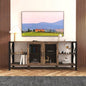 Modern Black TV Stand, 20 Colors LED TV Stand/Remote Control Lights