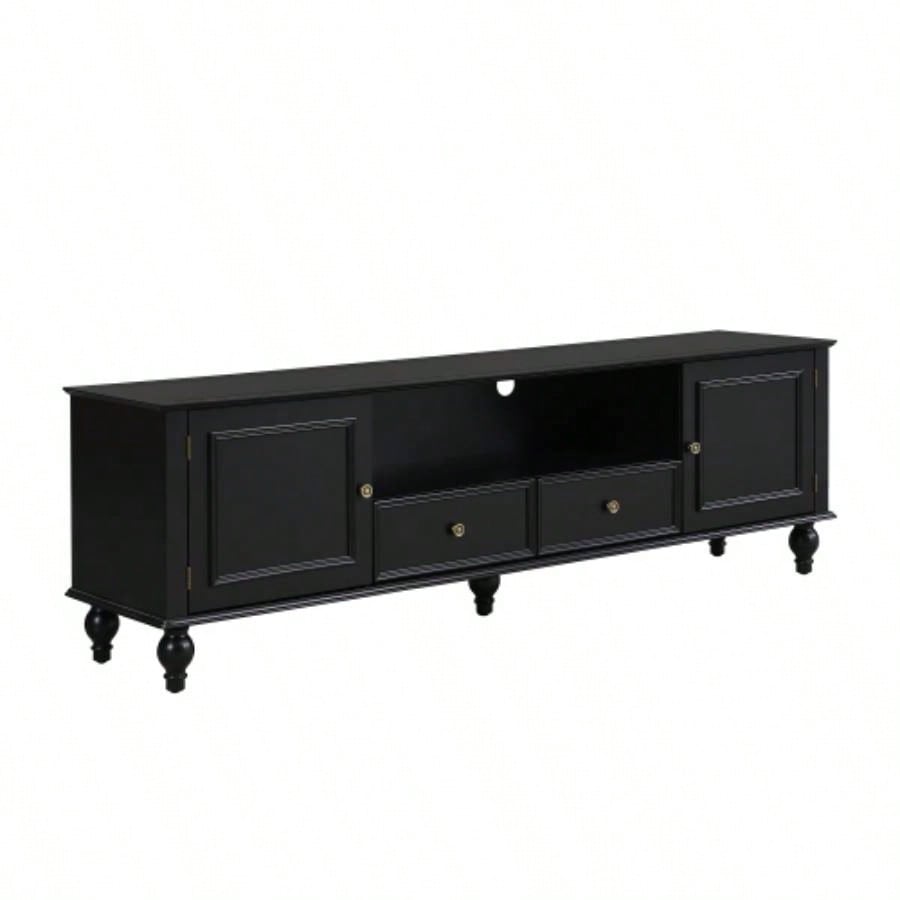 U - Can 70.9 Modern TV Stand TVs up to 80 Inches, Entertainment Center with Open Compartment, TV Storage Cabinet with 2 Drawers, 2 Cabinets and 5 Solid Living room