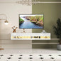 Modern Black TV Stand, 20 Colors LED TV Stand/Remote Control Lights