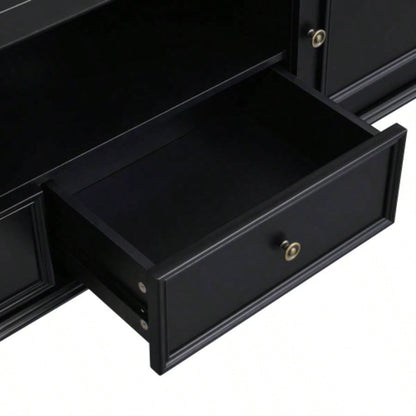 U - Can 70.9 Modern TV Stand TVs up to 80 Inches, Entertainment Center with Open Compartment, TV Storage Cabinet with 2 Drawers, 2 Cabinets and 5 Solid Living room