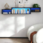 Modern Black TV Stand, 20 Colors LED TV Stand/Remote Control Lights