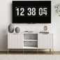Modern TV Stand with Wave - Design Doors, Open Shelf Adjustable Shelf - Stylish and Functional Your Living Room