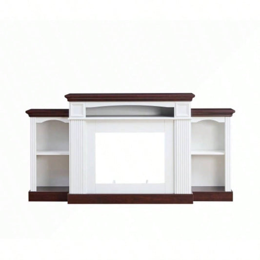 Farmhouse Style Fireplace TV Stand 70 - inch TV Fireplace TV Stand Living Room or Bedroom Storage