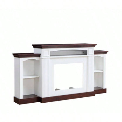 Farmhouse Style Fireplace TV Stand 70 - inch TV Fireplace TV Stand Living Room or Bedroom Storage
