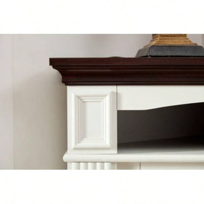 Farmhouse Style Fireplace TV Stand 70 - inch TV Fireplace TV Stand Living Room or Bedroom Storage