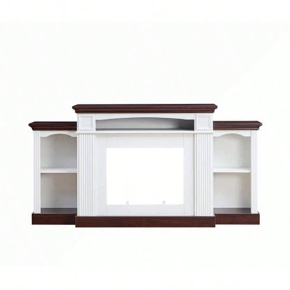 Farmhouse Style Fireplace TV Stand 70 - inch TV Fireplace TV Stand Living Room or Bedroom Storage