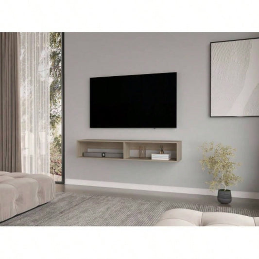 Floating Tv Stand Moore, Living Room, White Oak