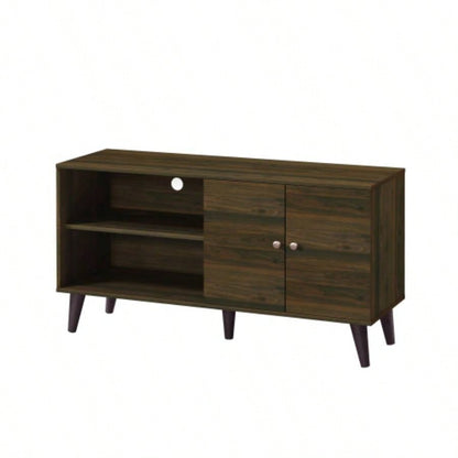 Amidon TV Stand TVs up to 47.3 with 2 Storage Shelves 1 Cabinet, Modern Entertainment Centre TV in Living Room in Walnut