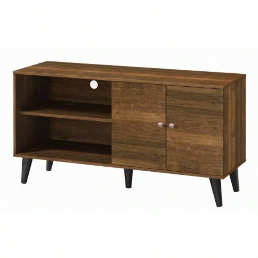 Amidon TV Stand TVs up to 47.3 with 2 Storage Shelves 1 Cabinet, Modern Entertainment Centre TV in Living Room in Walnut