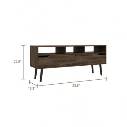 New Haven 2 - Drawer 3 - Shelf TV Stand Dark Walnut