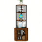 Mid Modern TV Stand 55/60/65/70 Inch TV, Wood Entertainment Center with Power Outlets, Media Console with Sliding Doors and Open Shelf Living Room, Walnut