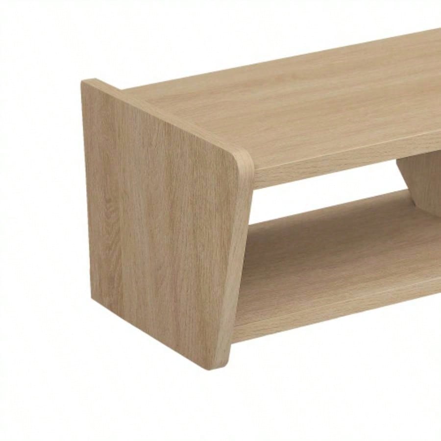 Modern Wall - Mounted Floating TV Stand - Coastal Oak