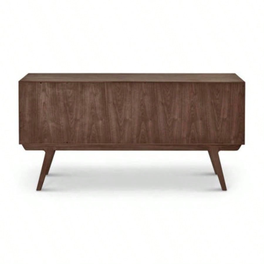 Strathcona Contemporary Walnut Wood Media Cabinet/ Solid Walnut