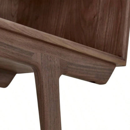 Strathcona Contemporary Walnut Wood Media Cabinet/ Solid Walnut