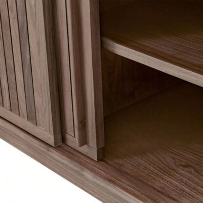Strathcona Contemporary Walnut Wood Media Cabinet/ Solid Walnut