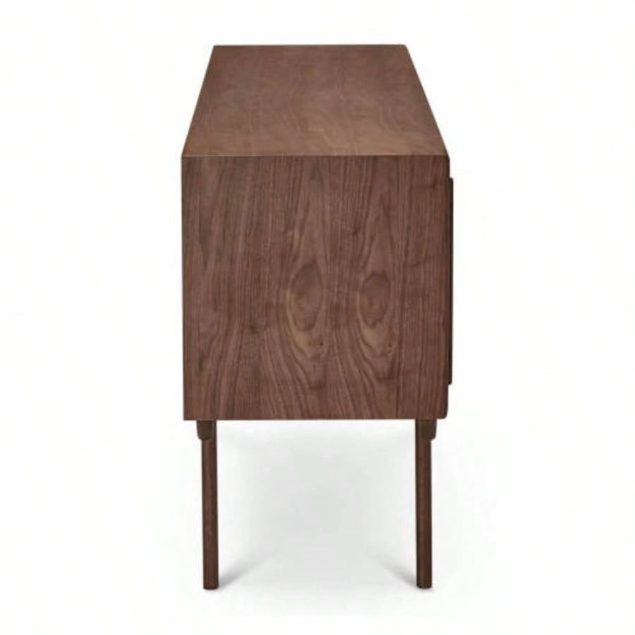 Strathcona Contemporary Walnut Wood Media Cabinet/ Solid Walnut