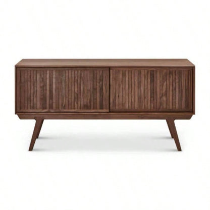 Strathcona Contemporary Walnut Wood Media Cabinet/ Solid Walnut