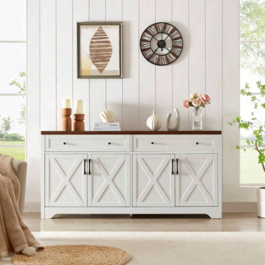 61 inch TV stand living room, multifunctional combination TV stand, large capacity storage cabinet, can be used in living room, bedroom, office area, 61.3Lx 15x 29.8H