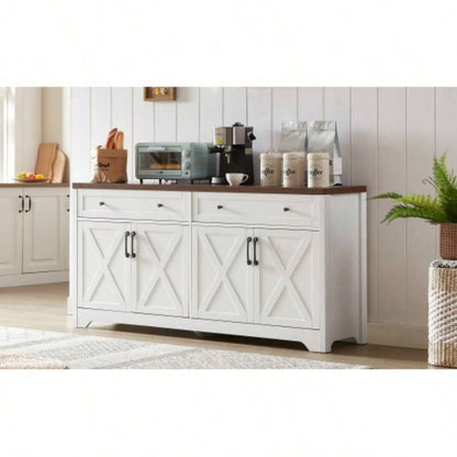 61 inch TV stand living room, multifunctional combination TV stand, large capacity storage cabinet, can be used in living room, bedroom, office area, 61.3Lx 15x 29.8H