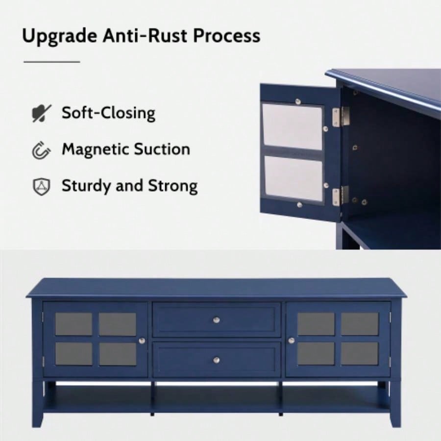 TV Stand TVs up to 60 Entertainment Center with Multifunctional Storage Space, TV Cabinet with Modern Design, Media Console Living Room, Bedroom