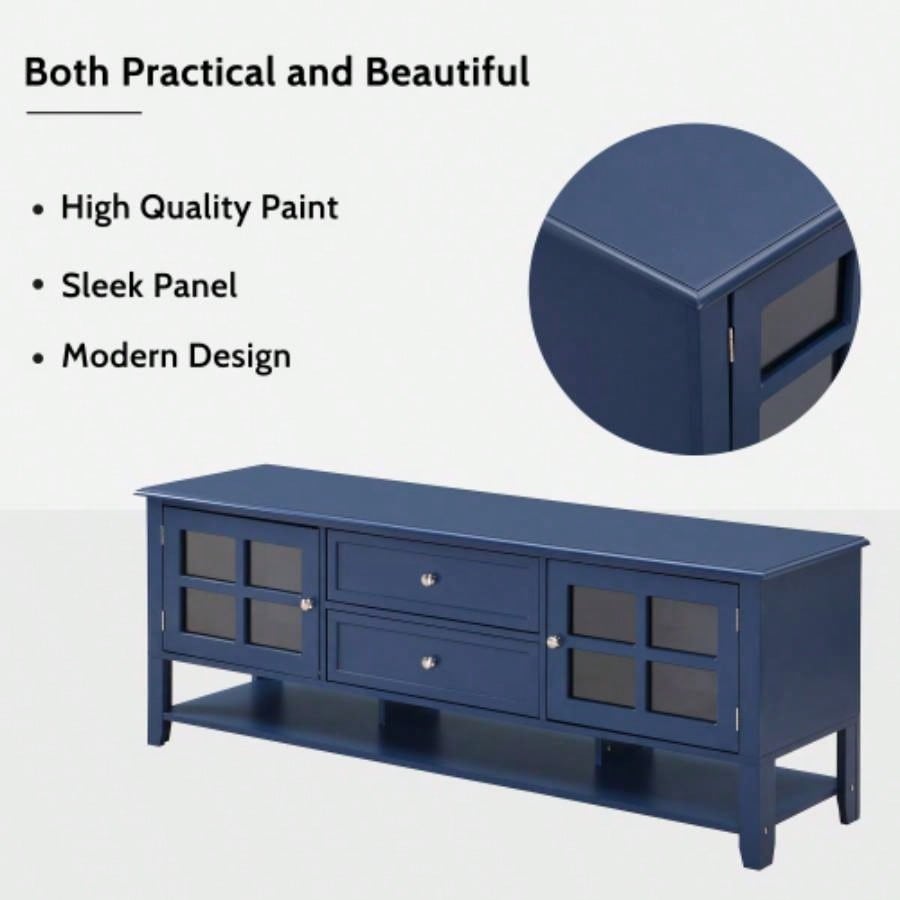 TV Stand TVs up to 60 Entertainment Center with Multifunctional Storage Space, TV Cabinet with Modern Design, Media Console Living Room, Bedroom