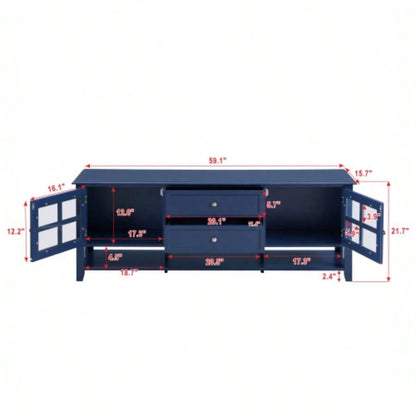 TV Stand TVs up to 60 Entertainment Center with Multifunctional Storage Space, TV Cabinet with Modern Design, Media Console Living Room, Bedroom