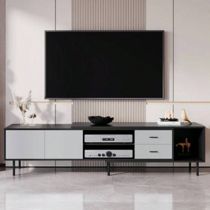 Modern TV Stand 80 TV with 2 Doors, Media Console Table, Entertainment Center with Large Storage Cabinet Living Room, Bedroom