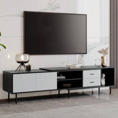 Modern TV Stand 80 TV with 2 Doors, Media Console Table, Entertainment Center with Large Storage Cabinet Living Room, Bedroom