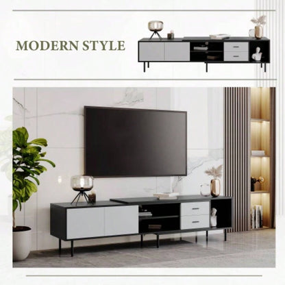 Modern TV Stand 80 TV with 2 Doors, Media Console Table, Entertainment Center with Large Storage Cabinet Living Room, Bedroom