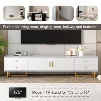 U - Can TV Stand 65+ Inch TV, Entertainment Center TV Media Console Table, Modern TV Stand with Storage, TV Console Cabinet Furniture Living RoomOLD SKU: WF530740AAK