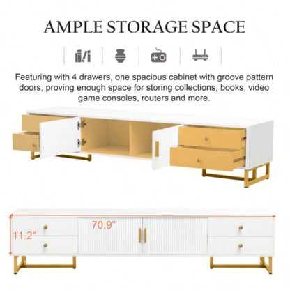 U - Can TV Stand 65+ Inch TV, Entertainment Center TV Media Console Table, Modern TV Stand with Storage, TV Console Cabinet Furniture Living RoomOLD SKU: WF530740AAK