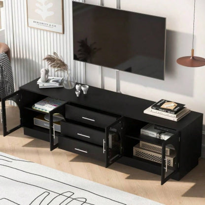 U - Can 68.9 Modern Minimalist TV Stand TVs up to 75 Inches, Entertainment Center Media Console Cabinet with Adjustable Shelves Living roomOLD SKU: N724P198482B