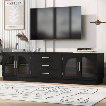 U - Can 68.9 Modern Minimalist TV Stand TVs up to 75 Inches, Entertainment Center Media Console Cabinet with Adjustable Shelves Living roomOLD SKU: N724P198482B