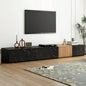 ON - TREND TV Stand with Faux Marble and Walnut Wood Grain TVs up to 88 Modern - Combination Entertainment Center with 4 Storage Drawers Living Room, White