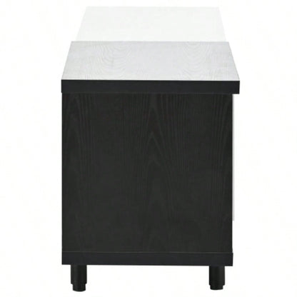 U - Can 70.1 Modern Stylish ExtendableTV Stand TV Cabinet 80+inch TV, Black+White Old SKU: WF299723AAK