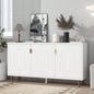 U - Can Modern TV Stand with 3 Doors and Adjustable Shelves Living Room, Fits TVs Up to 70 Inches, White