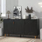 U - Can Modern TV Stand with 3 Doors and Adjustable Shelves Living Room, Fits TVs Up to 70 Inches, White